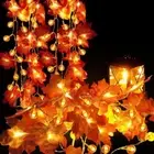 Outdoor Garden Maple Leaves ornament Home Decor Garland Lamp Lights String