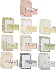 SECFOU 10sets Floral Stationery Paper and Envelopes of Letter Paper Envelopes Mixed Patterns for Creative Writing and Correspondence for All Occasions
