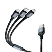 (2 Pack) TRANYOO (T-XS6) 1.2M 3 in 1 Fast Charging Braided Multi Charger Cable