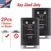 2 Keyless Remote Key Fob Shell Case Blade for Cadillac STS 2008-2011 M3N5WY7777A
