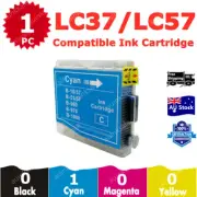 1x Compatible Ink Cartridge LC37 LC57 LC-37 LC-57 Cyan For Brother Printer