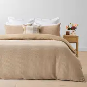 Waffle Micro Cotton Quilt Cover Set - Queen Bed, Lark