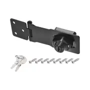 4Inch Keyed Hasp Locks Twist Knob Locking Keyed Different, Black