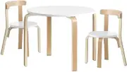 Keezi Kids Table and Chairs Set, Children Study Chair Desks Dining Tables Drawing Eating Painting Learning Activity Play Setting Home Living Room Bedroom Outdoor Furniture, Durable White