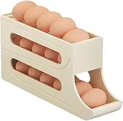 Auto Rolling Egg Storage, Egg Holder, Egg Dispenser, Egg Tray, 3 Tiers Refrigerator Egg Rack, Auto Rolling Mechanism With 3-tier Design Egg Dispenser Holder 16 Eggs for Eggs Storage