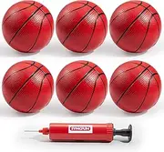 SYNCFUN 5" Mini Basketball Set, 6 PCS Small Ball with Pump for Mini Basketball Hoop, Rubber Toy Ball for Pool, Indoor and Outdoor Games, Sports Toys for Toddlers and Teenagers