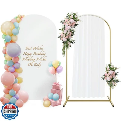 Balloon Arch Stand with Cover 6.6ft, Wedding Arch Backdrop Stand, Metal Arch