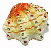 NIB Rucinni Jeweled Trinket Box Sea Clam Shell W/ Swarovski Crystals New