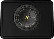 KICKER CompC Loaded Enclosure with 10"(25cm) Subwoofer|50TCWC104|4-ohm|500 Watts Peak|125-250 Watts RMS|Forced-Air Cooling|Increased Excursion|Car,Truck, SUV, UTV