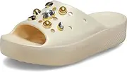 [Crocs] Women's Classic Slide | Platform Sandals, Vanilla, 10, Vanilla, 10