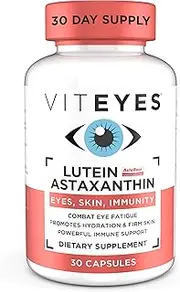 Viteyes Lutein & Astaxanthin – Relieve Eye Fatigue, Hydrate & Firm Skin, Blue Light Protection, Immune Support, 20 mg Lutein, 4 mg Astaxanthin, Eye Vitamins, Doctor Trusted Brand, 30 Capsules
