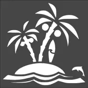 1- 8x8 inch Stencil, (TD-47) Coconut Trees (6mil)