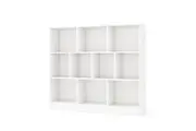 Costway 3-Tier Open Storage 10-Cube Bookshelf Storage Wooden Display Shelf White