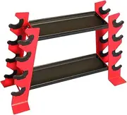 Compact Solid Metal Kettlebell Dumbbell Rack Storage Stand Home Gym Red 200KG