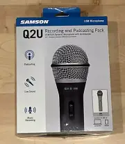 NEW NIB SAMSON RECORDING & PODCAST PACK USB/XLR DYNAMIC MICROPHONE & ACCESSORIES
