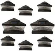 Solar Post Cap Light 8 Pcs 4x4 Solar Black Color Square 5 LED Bulbs Fence Light