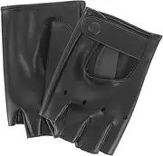 [Kisangel] 1 Pair Sport Gloves Driving Gloves Women Pu Faux Leather Gloves Black Leather Fingerless Gloves Bicycle Gloves Fishing Gloves Motorcycle Gloves Fingerless Work Gloves for Adults