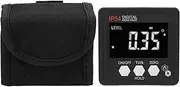 Digital Angle Gauge LCD Protractor Inclinometer Inclination Box 4x90° IP54 White on Black Stainless Steel Temperature Measurement Tool Kit