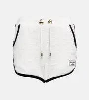 [Balmain] Balmain Monogram cotton-blend shorts UK 16 white