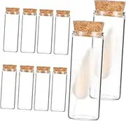 MUCKLILY Borosilicate Glass Test Tube Storage Bottles 10pcs with Cork Lids for Candy Tea
