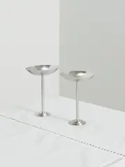 [Gohar World] Gohar World - Set Of Two Silver-tone Dessert Coupes - One size One size Silver