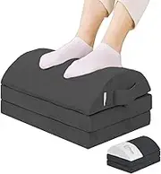 Large Size Foot Rest for Under Desk with 3 Adjust Heights- Memory Foam Foot Stool - Back, Lumbar, and Knee Pain Relief - Perfect for Office, Home, Working and Gaming Use (Black)