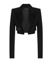 Dolce Gabbana Gabardine Spencer Tuxedo Jacket IT40,IT42 black