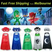 Kids PJ Masks Cape Set Superhero Costume Gekko Owlette Catboy Romeo Luna Girl