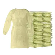 Disposable Isolation Gown - 18 GSM PP with Elastic Cuff - 100 Gowns (Yellow)