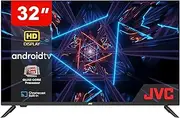 JVC 32 inch Smart TV | HD Edgeless Android TV | 32" Television with Built-in Chromecast, LED Display | Remote Control with Voice Commands via Google Assistant | 10000 Apps | AV-H323115A11