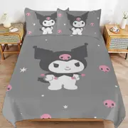 a1342 Kuromi Duvet Cover Set, 3 Piece Bedding Set 86x70" Double Sided Printing Decorative Comforter Cover Set (1 Duvet Cover + 2 Pillow Shams)" jfr134