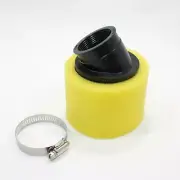 YELLOW 41mm 42mm Bent Angled Foam Air Filter Pod PIT Quad Dirt Bike ATV Buggy
