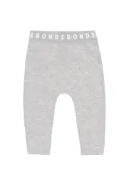 Bonds Baby Kids Stretchies Plain Logo Leggings Pants Pack size 000 00 0 1 2 Grey