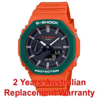 CASIO G-SHOCK GA-2110 CASIOAK GA-2110SC-4A MEN'S WATCH ORANGE 2-YEARS WARRANTY