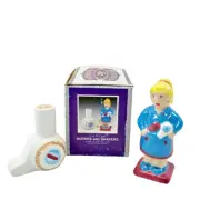 Fitz & Floyd Omnibus Cut N' Curl Beautician Hairdryer Lady Salt & Pepper Shaker