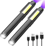 WholeFire Mini UV Blacklight Torch, 800 Lumens High Brightness LED Pen Torch with 365nm UV Black Light 4 Modes with Cob Light, Magnet, Ideal for Camping, Work and Outdoor Maintenance