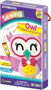 C.S. Kids Magic World DIY Personalised Sewing Kit - SA20 My Owl |Frist Sewing Arts & Crafts Gifts | Educational Sewing Kit for Kids(Safety Needle & Instruction Included)