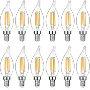 E12 Candelabra Led Light Bulb, Flame Tip Decorative Led Filament Cand