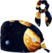 [CWAGFEQZ] Scrub Caps Women,Scrub Hats Suitable for Women,Nebula Universe Planet