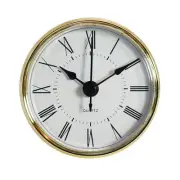Clock Insert Round Quartz Clock Fit-up Movement Gold Bezel Roman Numerals