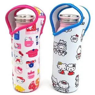 Hello Kitty 保溫不銹鋼牛奶瓶水壺+布套組 450ml (出清商品)