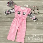 New Pete and Lucy Soccer Star Girls Long Sleeve Jumpsuit Size 10/12