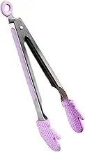 LABRIMP Multi-Function Heat Resistant Silicone Food Tongs Stainless Steel Clamp for Cooking Grilling and Serving Non- Kitchen Tool Light