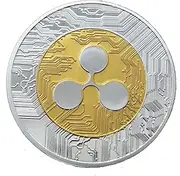 Ripple Coin XRP Cryptocurrency Coin, Collector's Coin with Clear Protective Cover