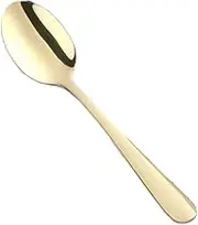 Tea Spoon Dessert Spoons Colorful Mini Teaspoon Luxury Stainless Steel Rose Gold Tea Spoon Small Silver Scoop Mirror Tablespoon Tableware for Party Pale Gold