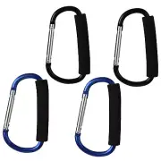 4 Pack Large Carabiner 5.5" D Style Click and Carry Bag Carrier Stroller Hooks(B