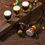 樂器項鍊 DJEMBE DRUM MINI PENDANT AFRICA DRUM 木製經典、項鍊鼓和打擊樂