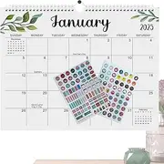 Calendar 2025-2026 Wall - Twin-wire Planner Calendar | Decorative Schedule Planning Supplies, 18-Month Twin-Wire Wall Planner for Living Room