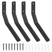 4Pcs Coat Hooks, 26x200mm Stylish and Sturdy Modern Metal Wall Hooks, Black
