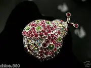SIGNED SWAROVSKI PAVE' CRYSTAL LADYBUG PIN ~ BROOCH RETIRED NEW WITH TAGS
